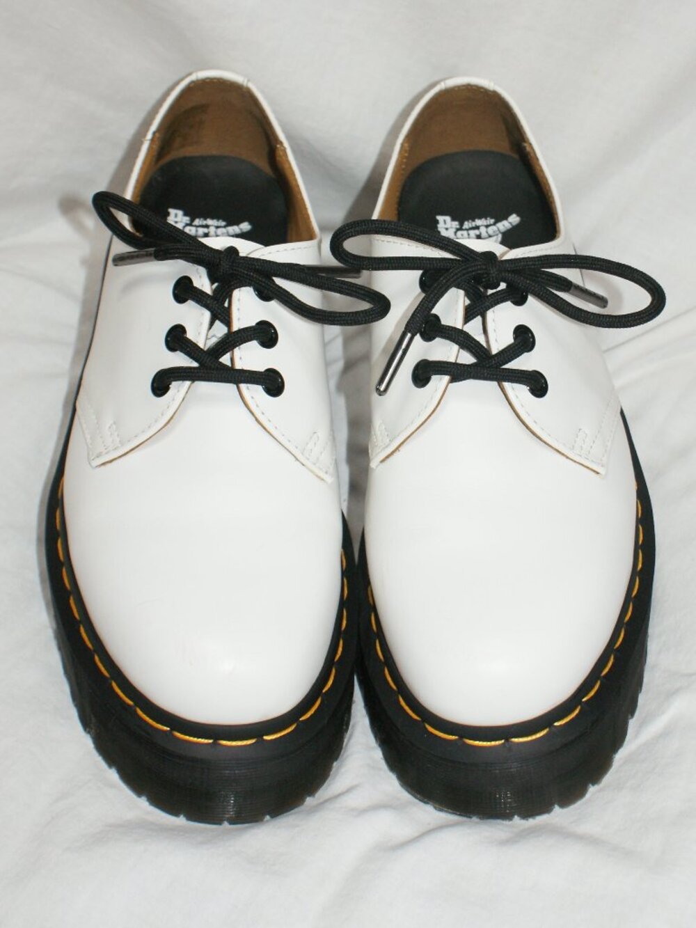 Dr. Martens 1461 Smooth White Leather Platform Women's Size 8 NWOB